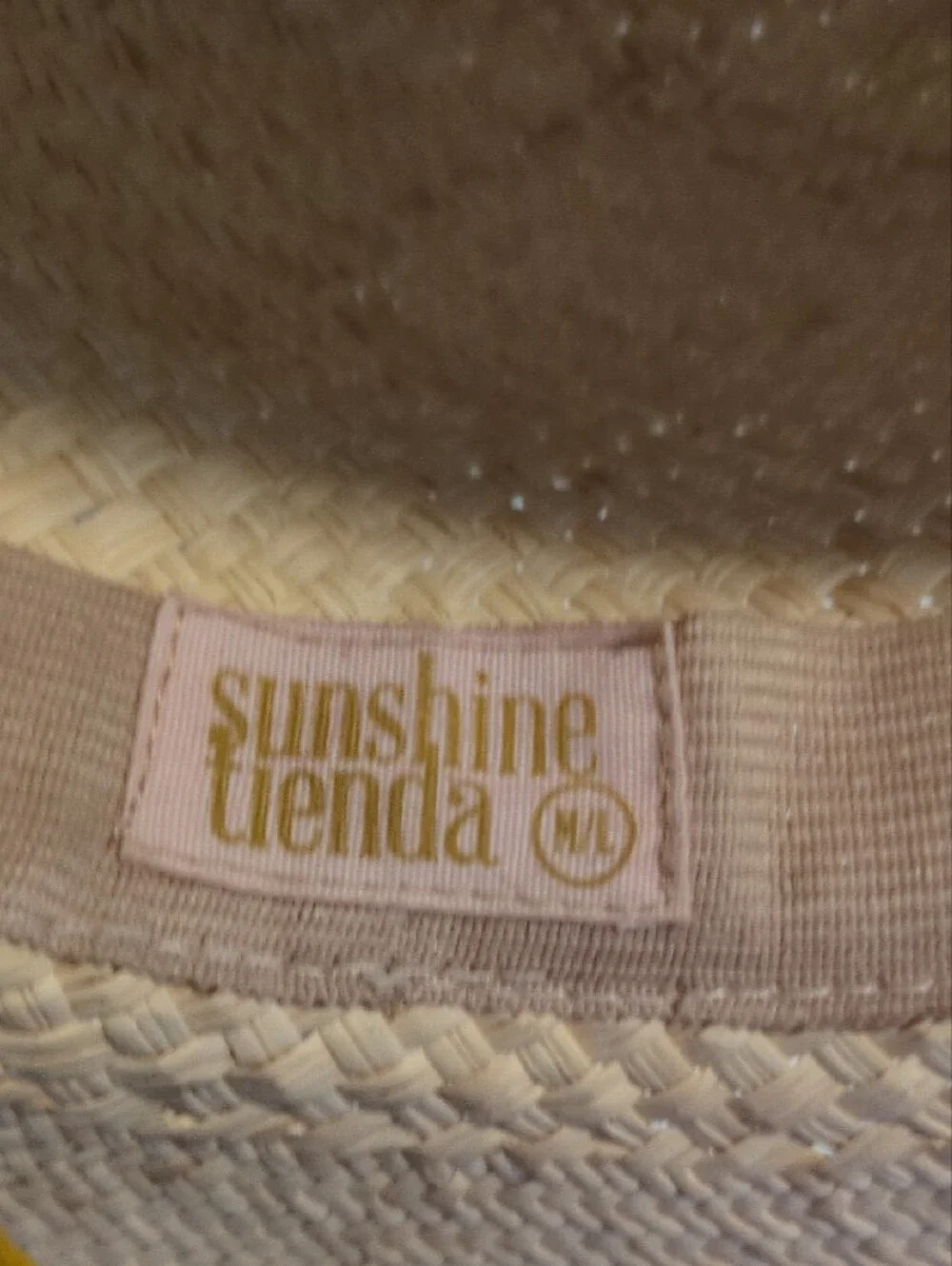 Sunshine Tienda Natural Palm Straw Wide Brim Sun Hat with Colorful Strap Accent - Picture 4 of 4
